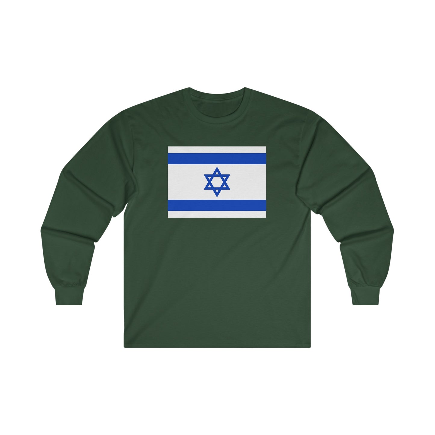 Adult Flag of Israel Long Sleeve Tee