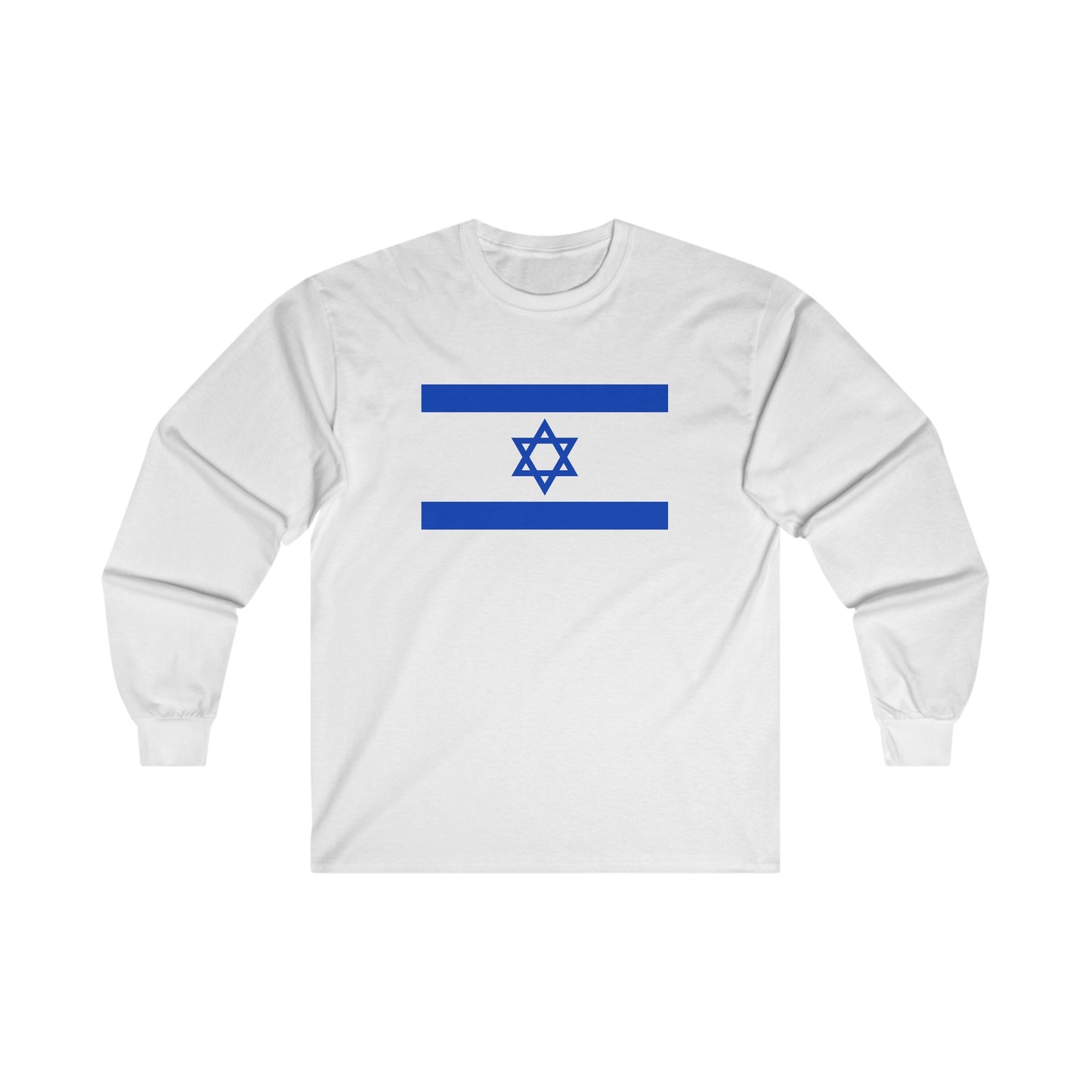 Adult Flag of Israel Long Sleeve Tee