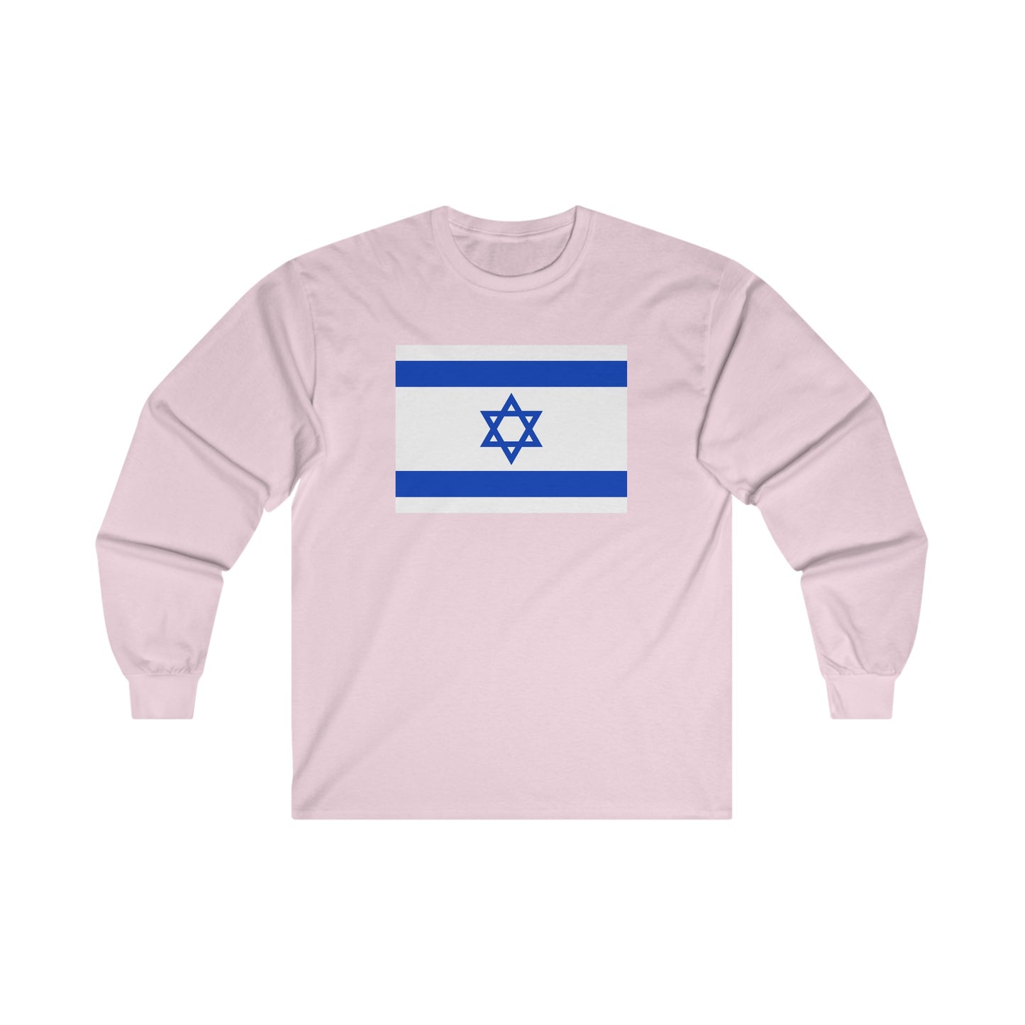 Adult Flag of Israel Long Sleeve Tee