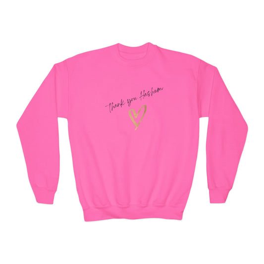 Girls Thank You Hashem Crewneck Sweatshirt