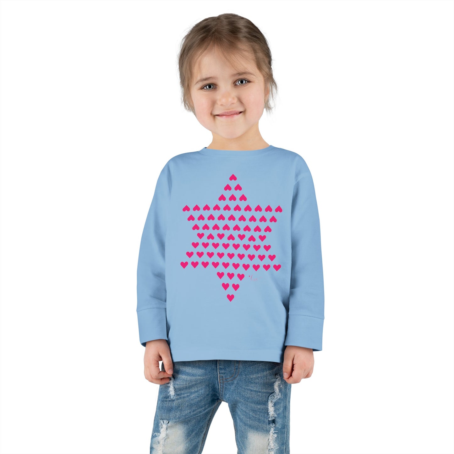 Toddler Heart Magen David Long Sleeve Tee