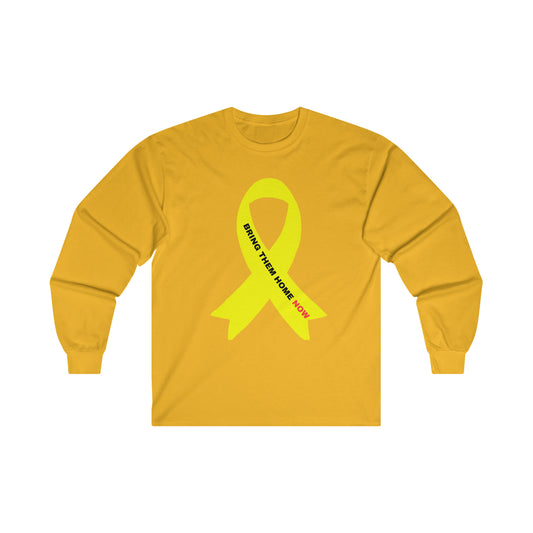 Adult Yellow ribbon BRING THEM HOME NOW lg image long sleeve t-shirt