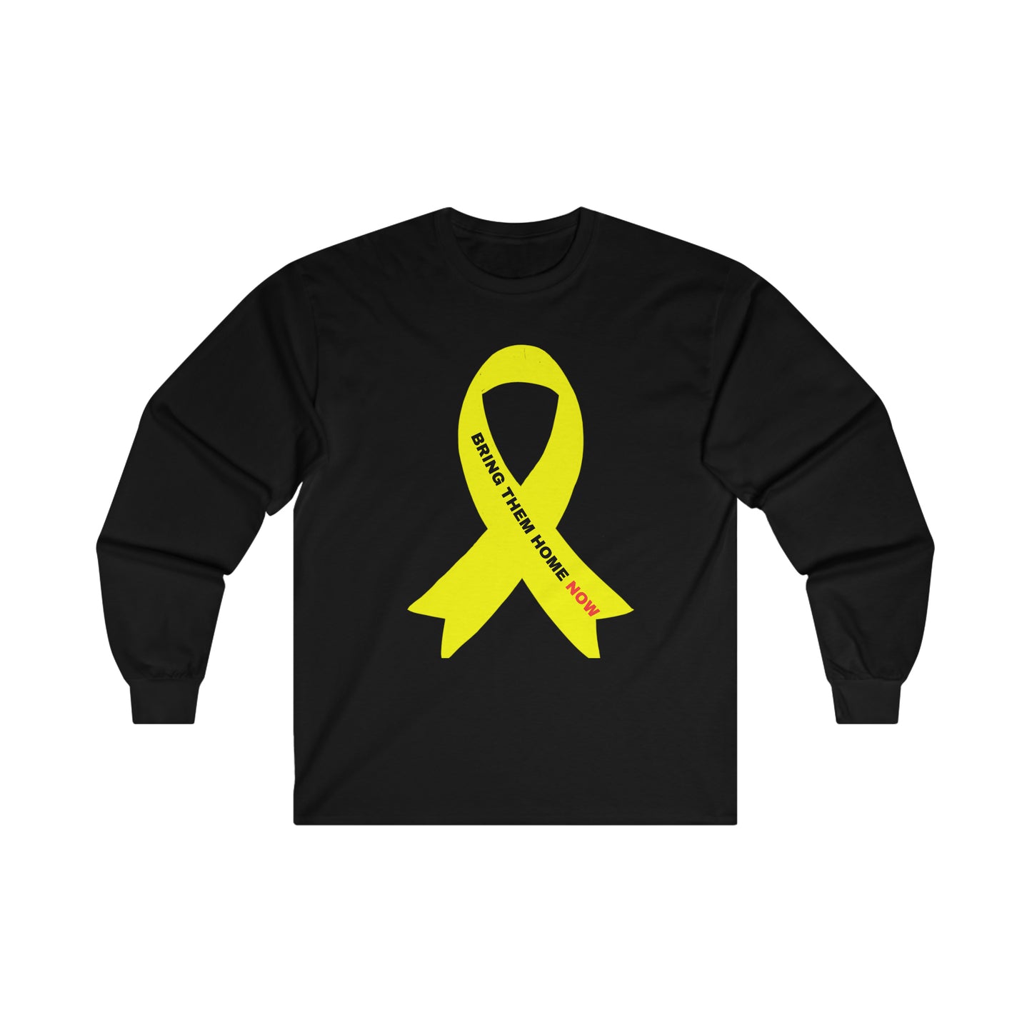 Adult Yellow ribbon BRING THEM HOME NOW lg image long sleeve t-shirt