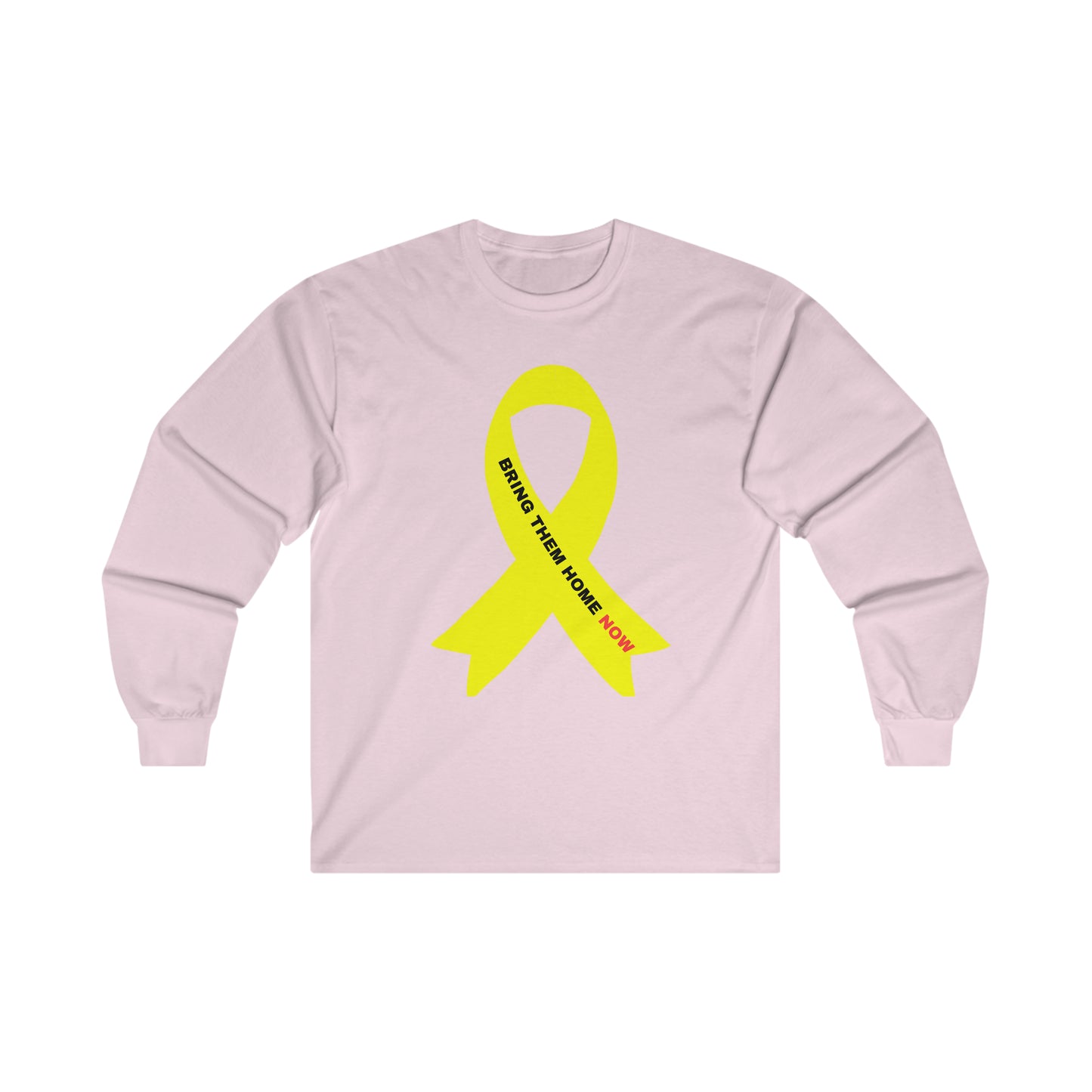 Adult Yellow ribbon BRING THEM HOME NOW lg image long sleeve t-shirt