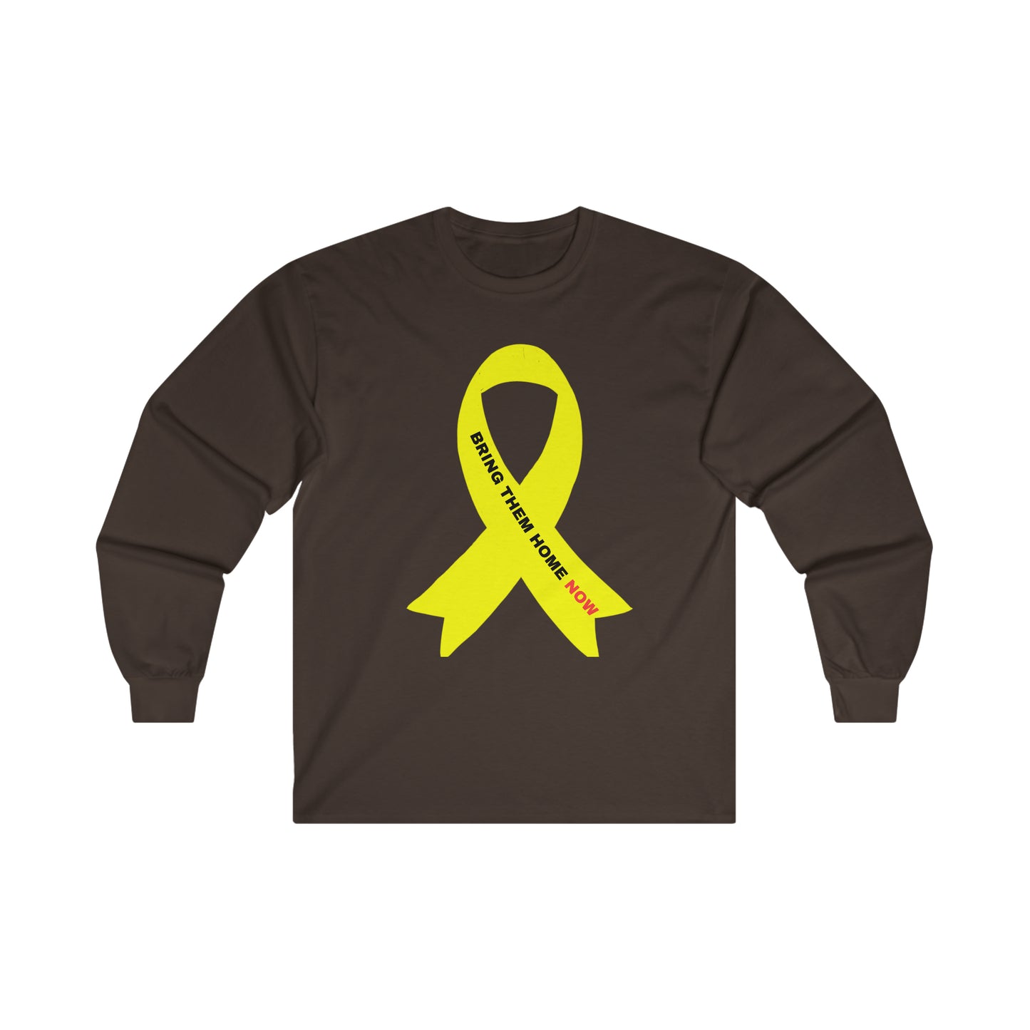 Adult Yellow ribbon BRING THEM HOME NOW lg image long sleeve t-shirt