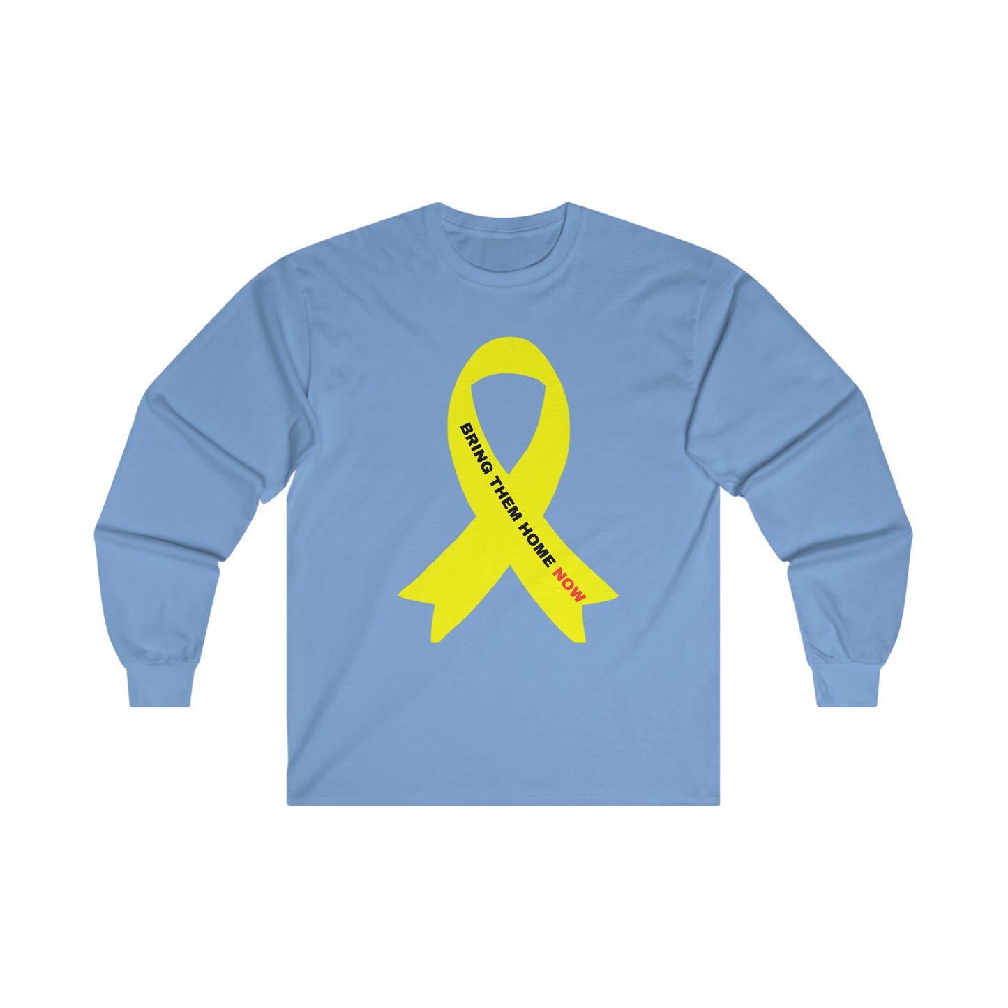 Adult Yellow ribbon BRING THEM HOME NOW lg image long sleeve t-shirt