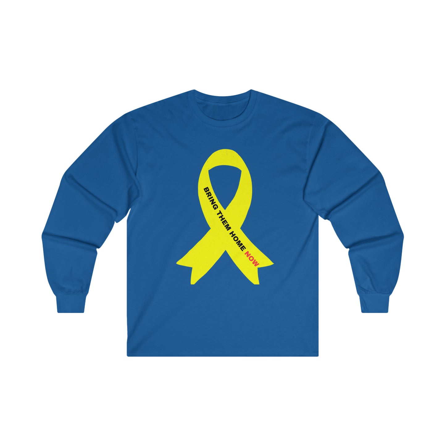 Adult Yellow ribbon BRING THEM HOME NOW lg image long sleeve t-shirt