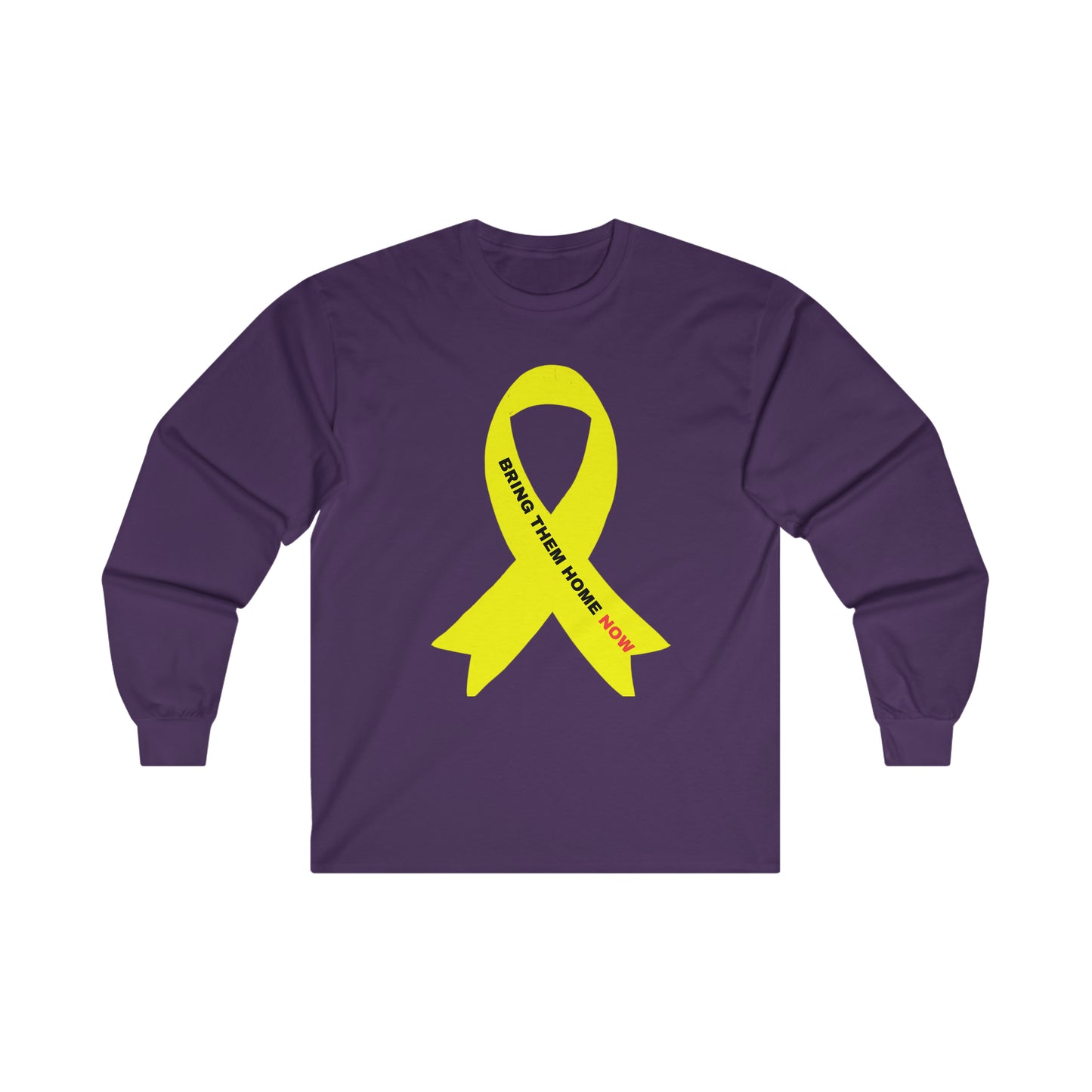 Adult Yellow ribbon BRING THEM HOME NOW lg image long sleeve t-shirt