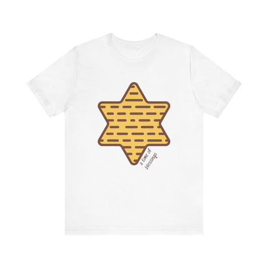 Adult Matza Magen David, Time of Blessings Short Sleeve t-shirt