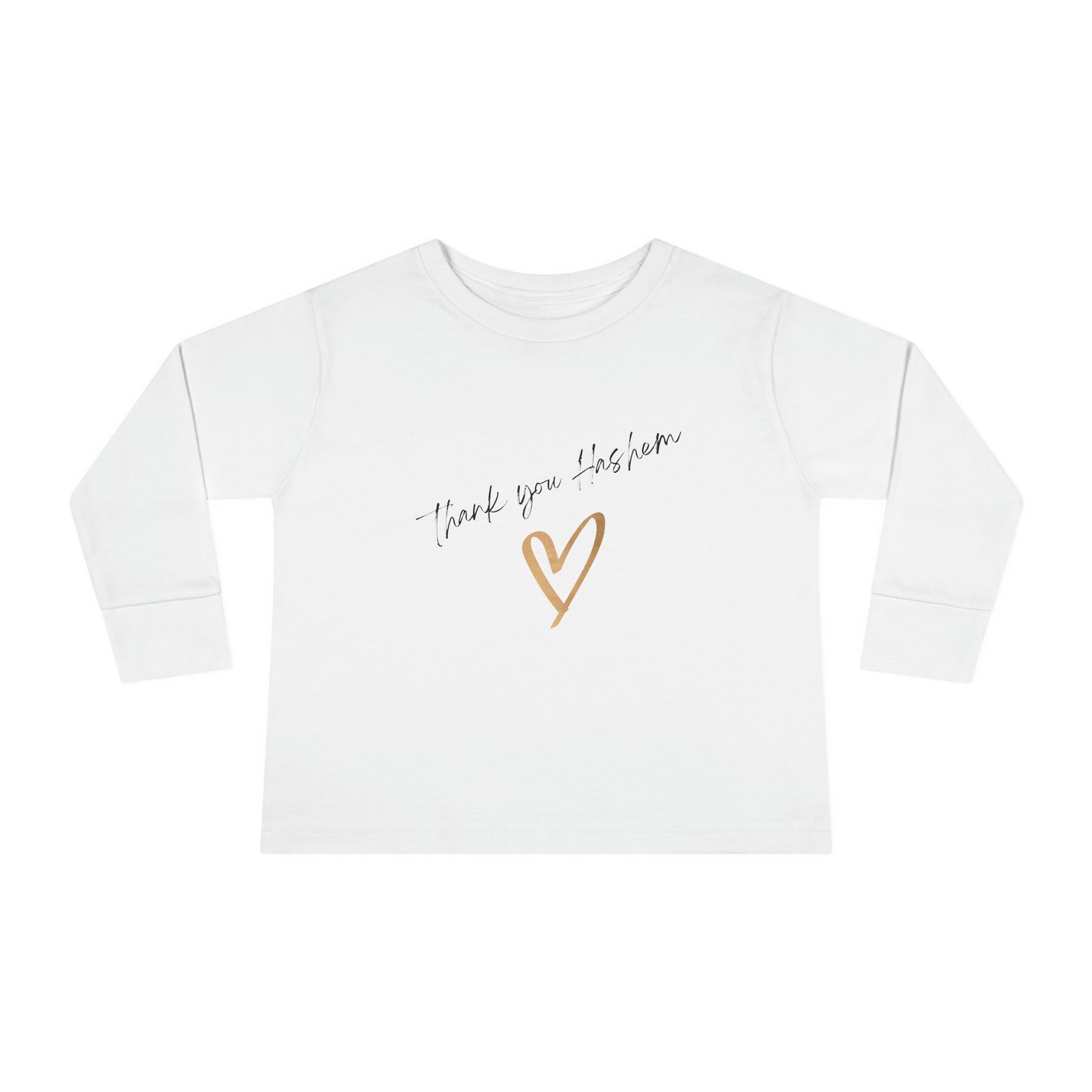 Toddler Girls' Long Sleeve Thank you Hashem t-shirt