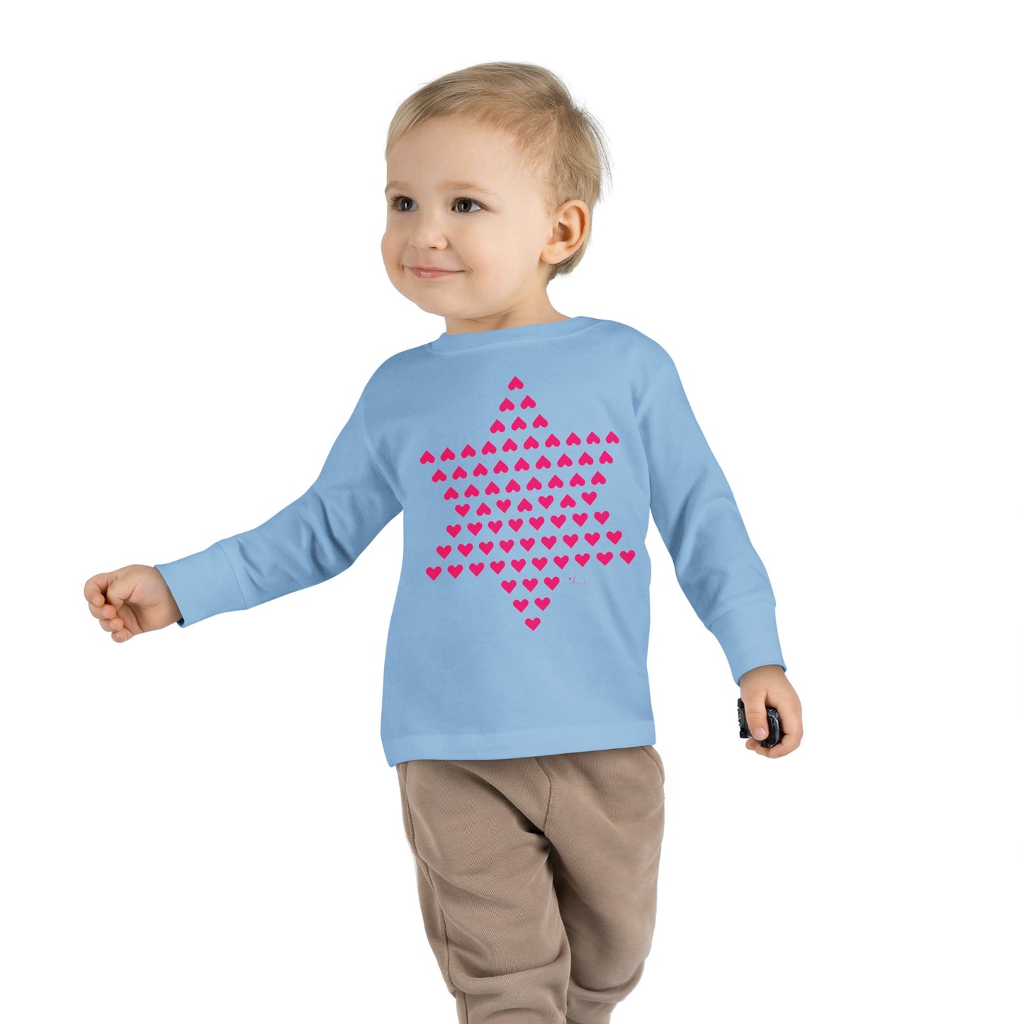 Toddler Heart Magen David Long Sleeve Tee