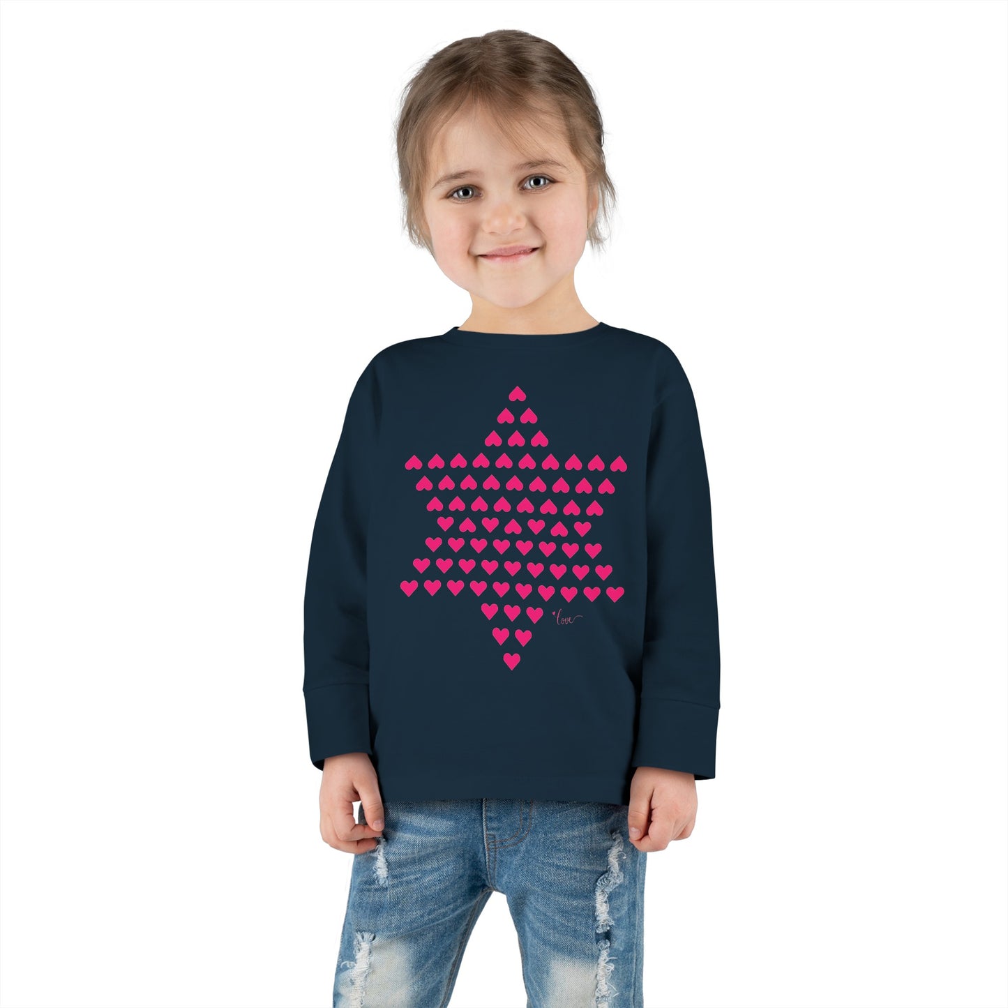 Toddler Heart Magen David Long Sleeve Tee