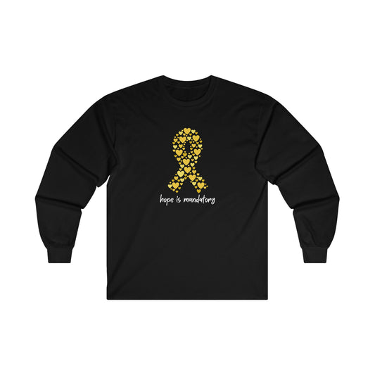 Adult Heart Yellow Ribbon - Hope long sleeve tshirt